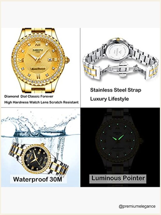 Luxury Diamond Women\'s Quartz Wrist Watch Day Date Water Resistant Stainless main image 5